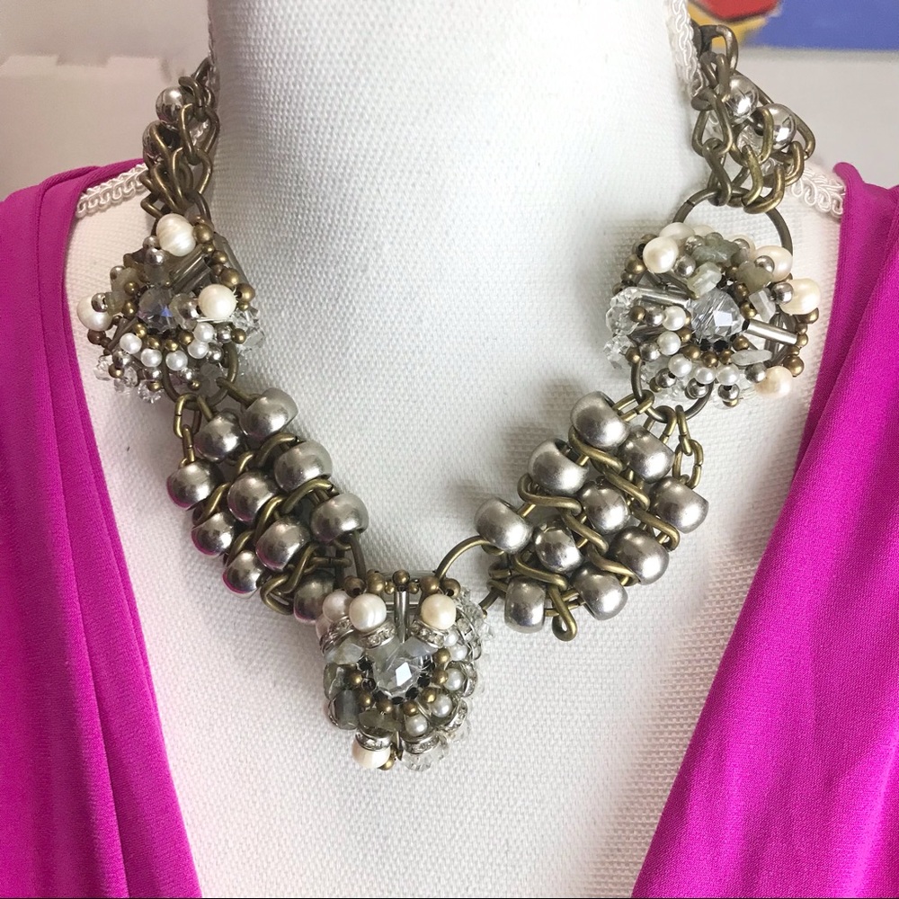 Chunky beaded statement necklace